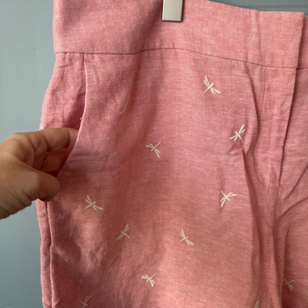 LOFT The Riviera Short in Pink Linen Blend with Dragonflies. EUC. Women’s 14 - Picture 5 of 12